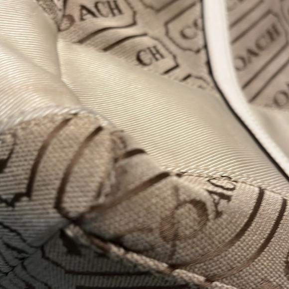 Coach purse - Tan, brown and cream satchel style coach F-1225 - Picture 16 of 16